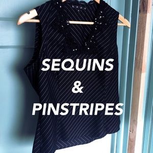 Hype sequined pinstripe tank size M